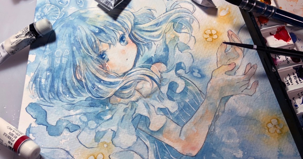 CLASS101+ | アナログイラストをゼロから学ぶ！透明水彩で描く花と少女